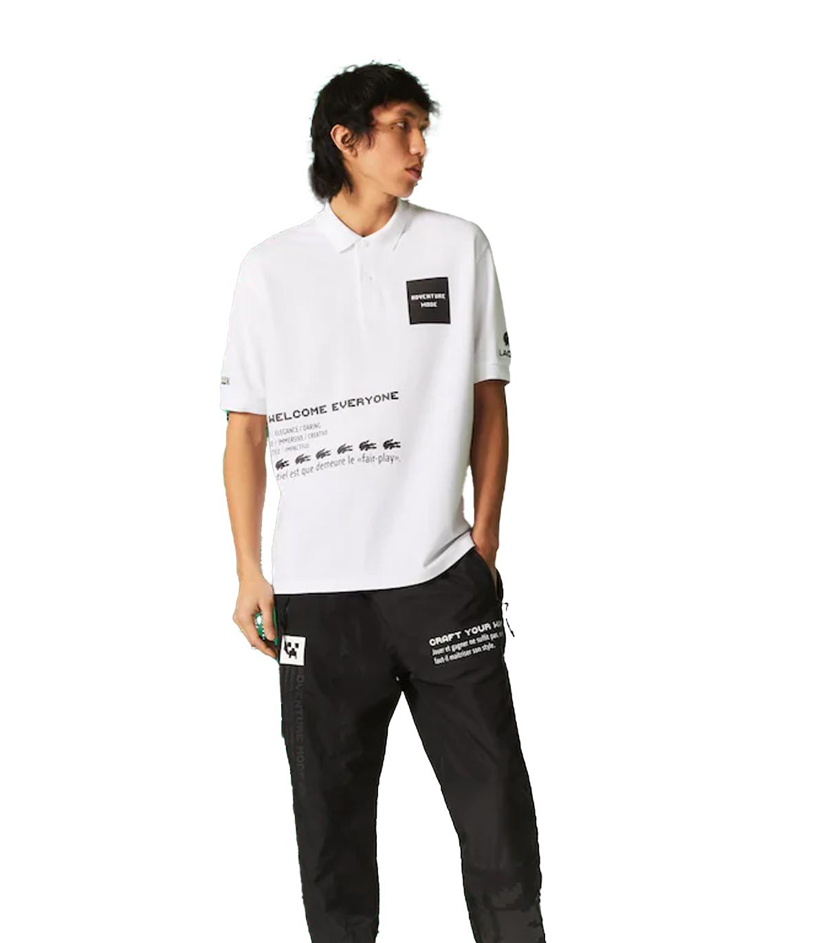Lacoste x Minecraft - Polo Loose Fit - Blanco