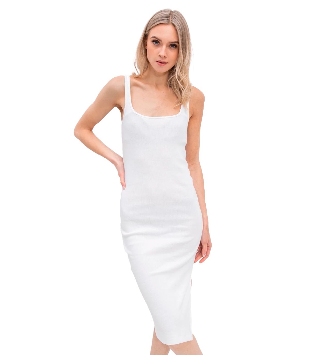 Calvin Klein - Vestido con Logo Enmarcado - Blanco