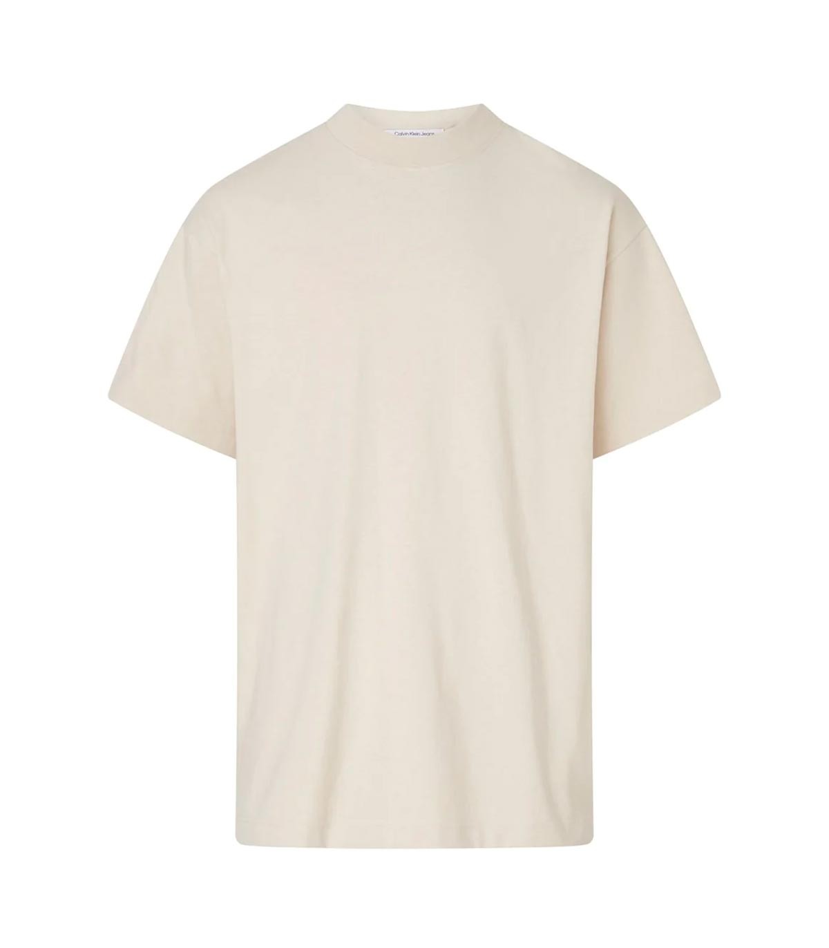Calvin Klein - Camiseta Leather Patch Boxy - Beige