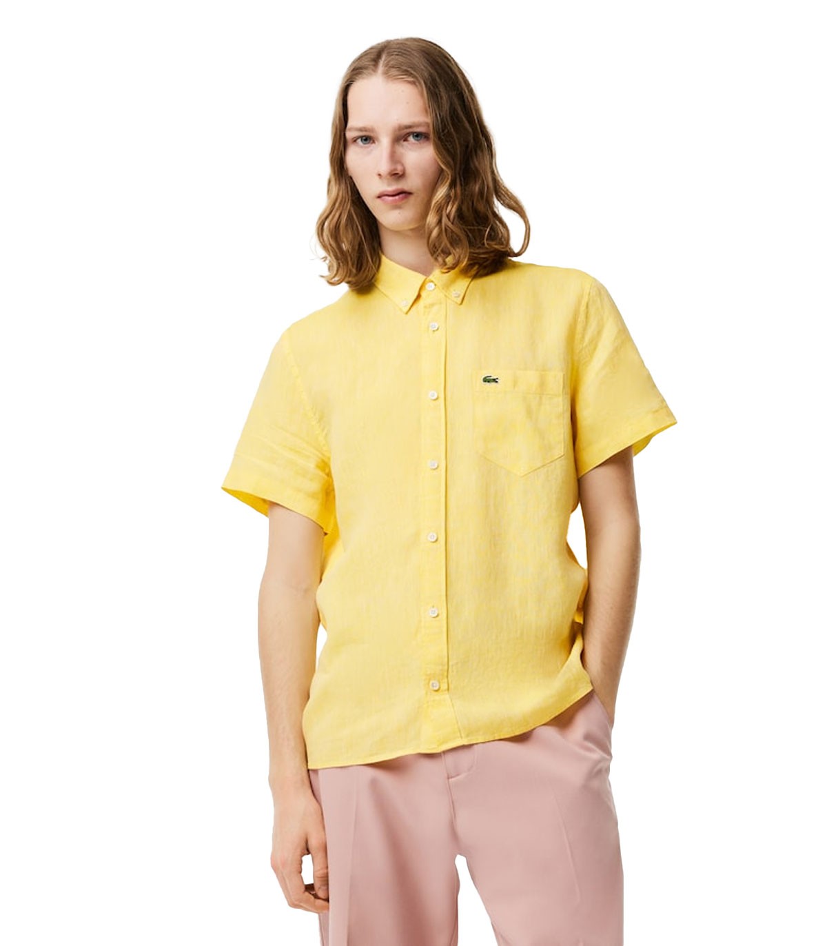 Lacoste - Camisa de Manga Corta - Amarillo