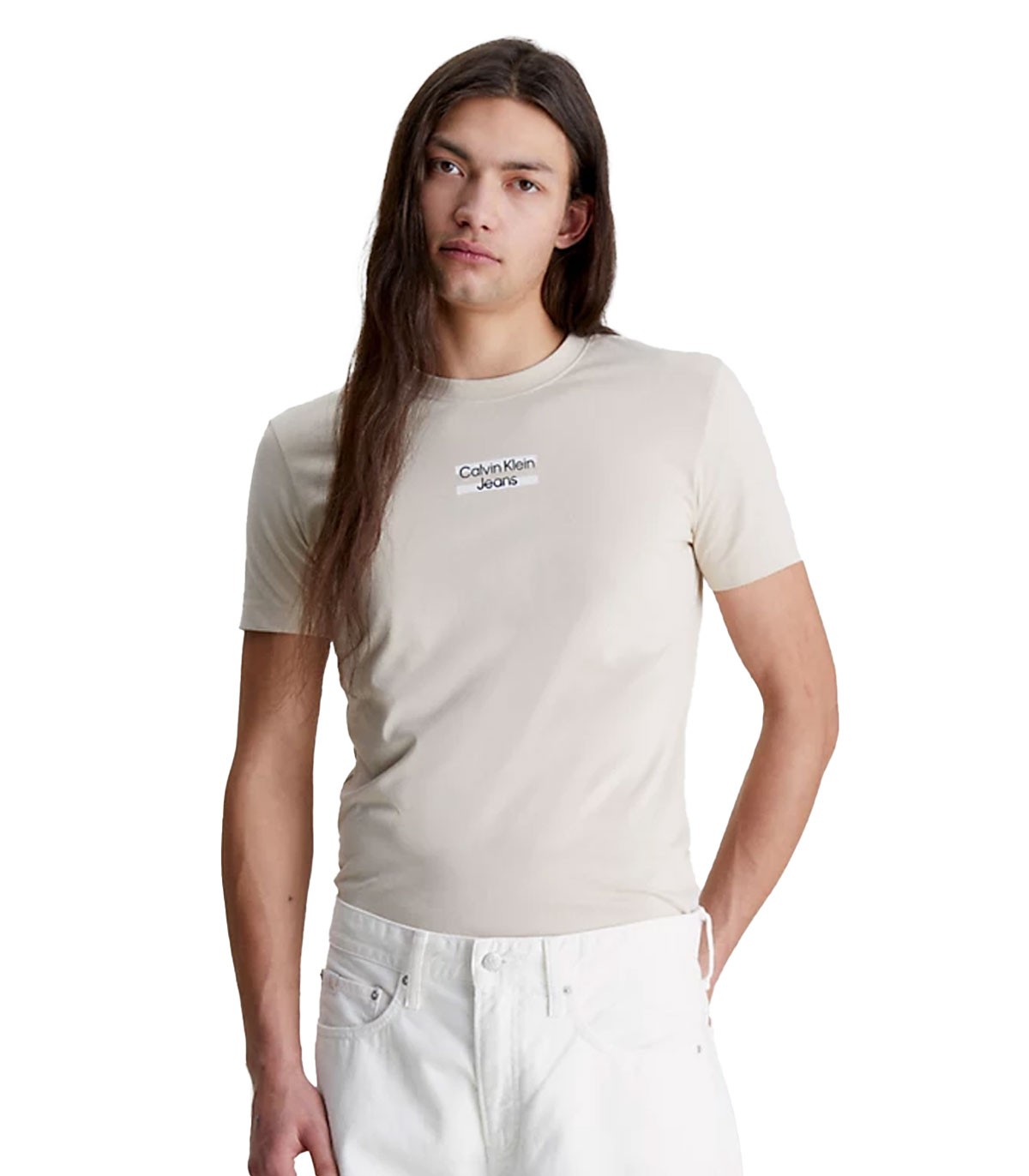 Calvin Klein - Camiseta Slim-Fit - Beige