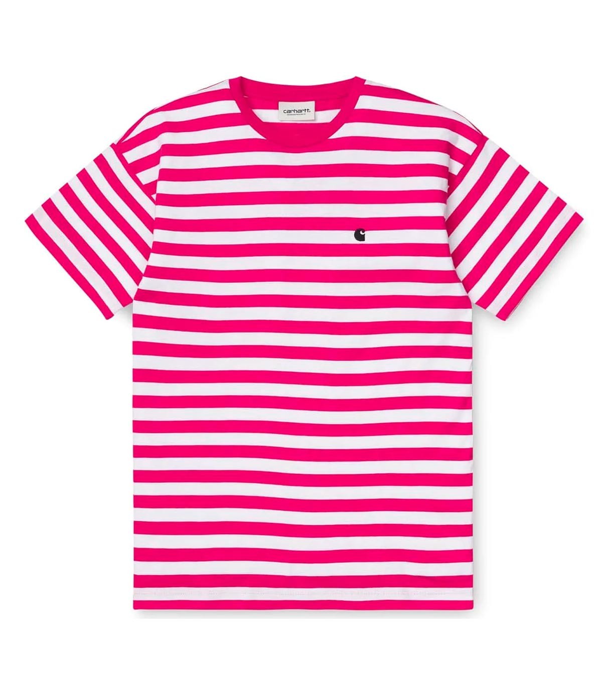 Carhartt Wip - Camiseta a Rayas con Logo - Rosa