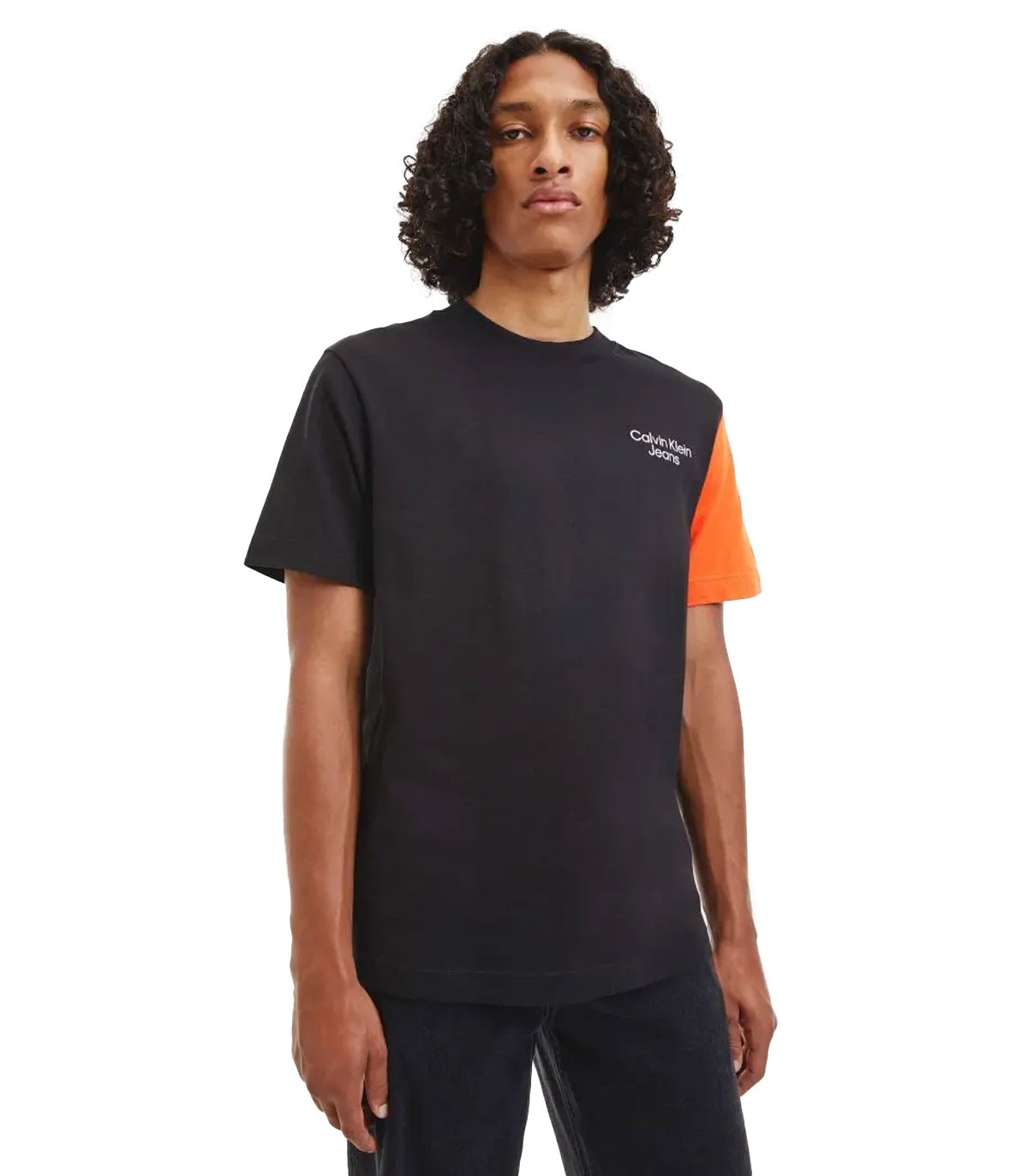Calvin Klein - Camisetas Stacked Colorblock T, Beh - Negro