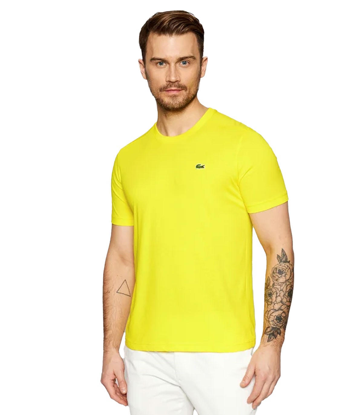 Lacoste SPORT - Camiseta Transpirable Logo - Amarillo
