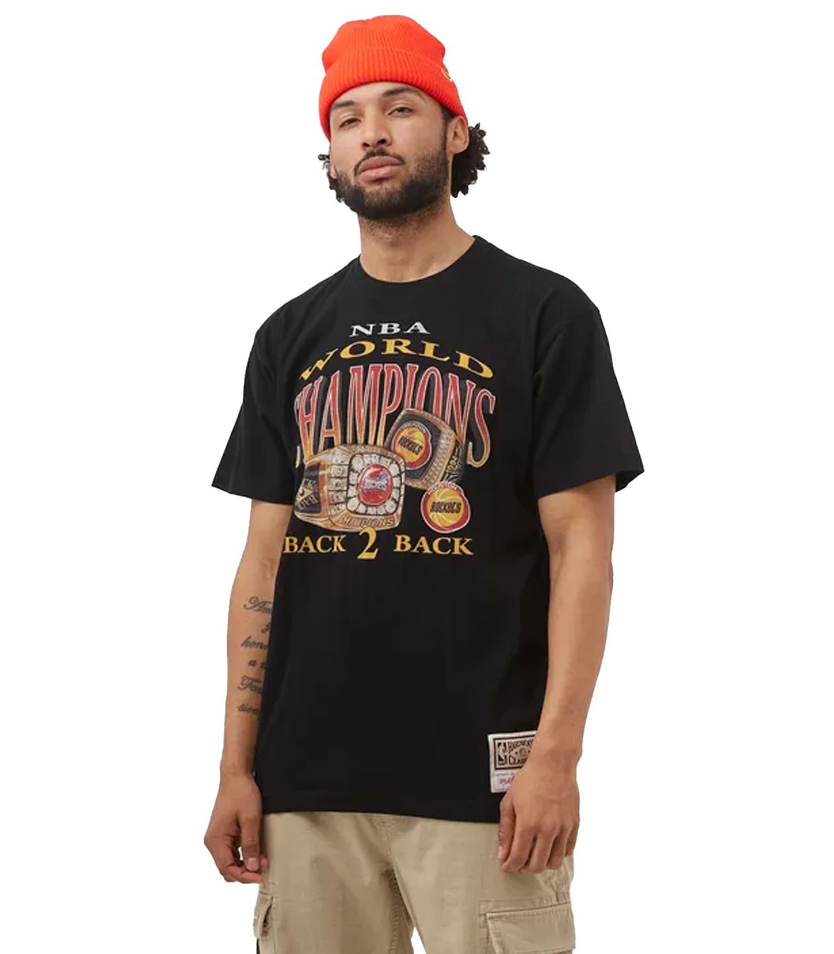 Mitchell & Ness - Camiseta Houston Rockets Champions Print - Negro