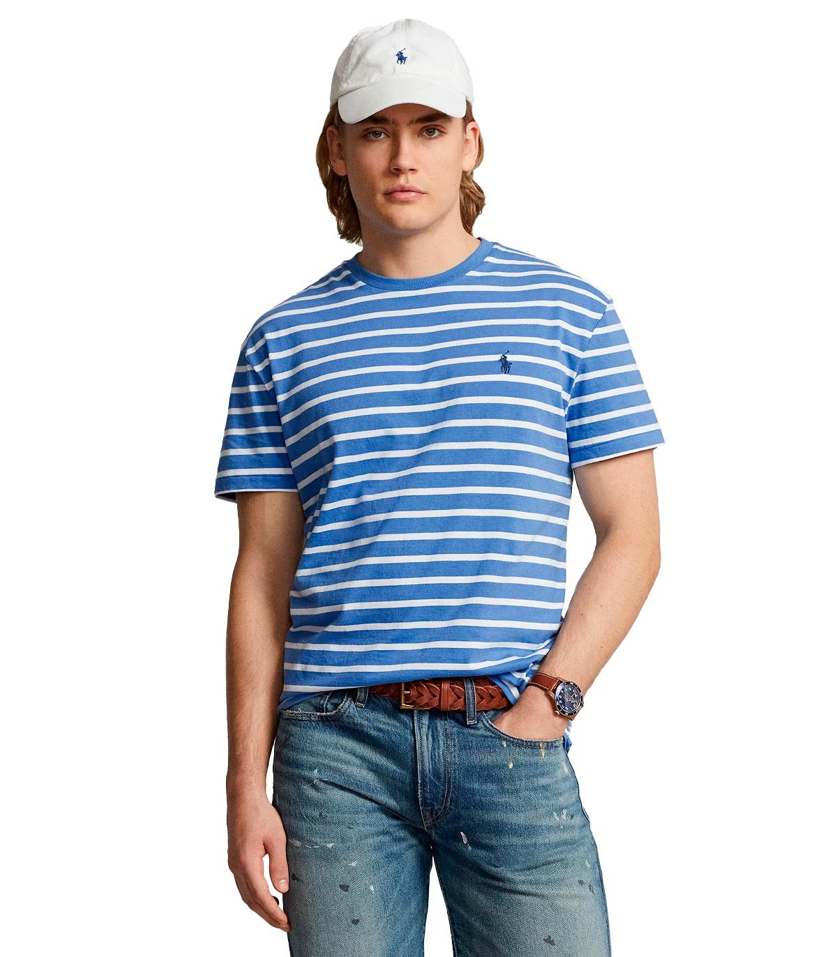 Polo Ralph Lauren - Camiseta A Rayas Con Logo - Azul