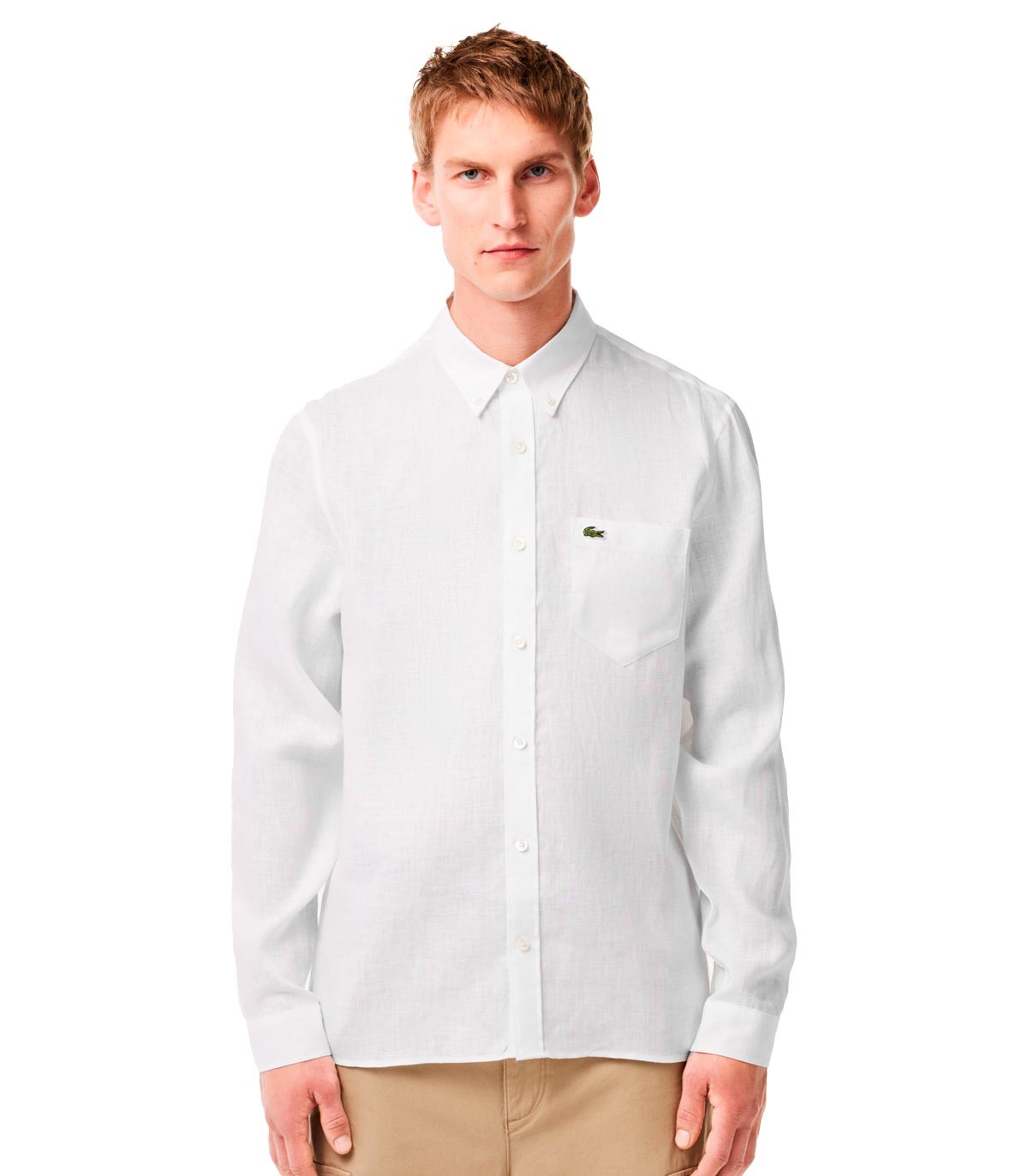 Lacoste - Camisa de Lino - Blanco