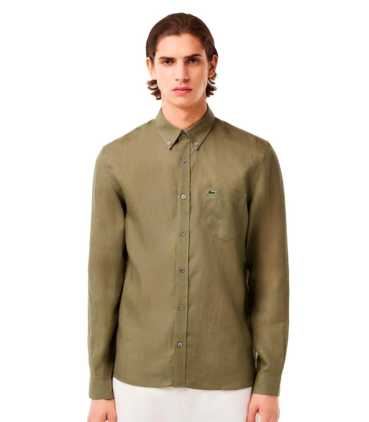 Lacoste - Camisa de Lino - Verde