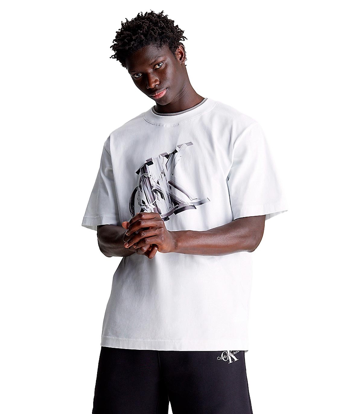 Calvin Klein - Camiseta Con Logo 3D Monográfico - Blanco