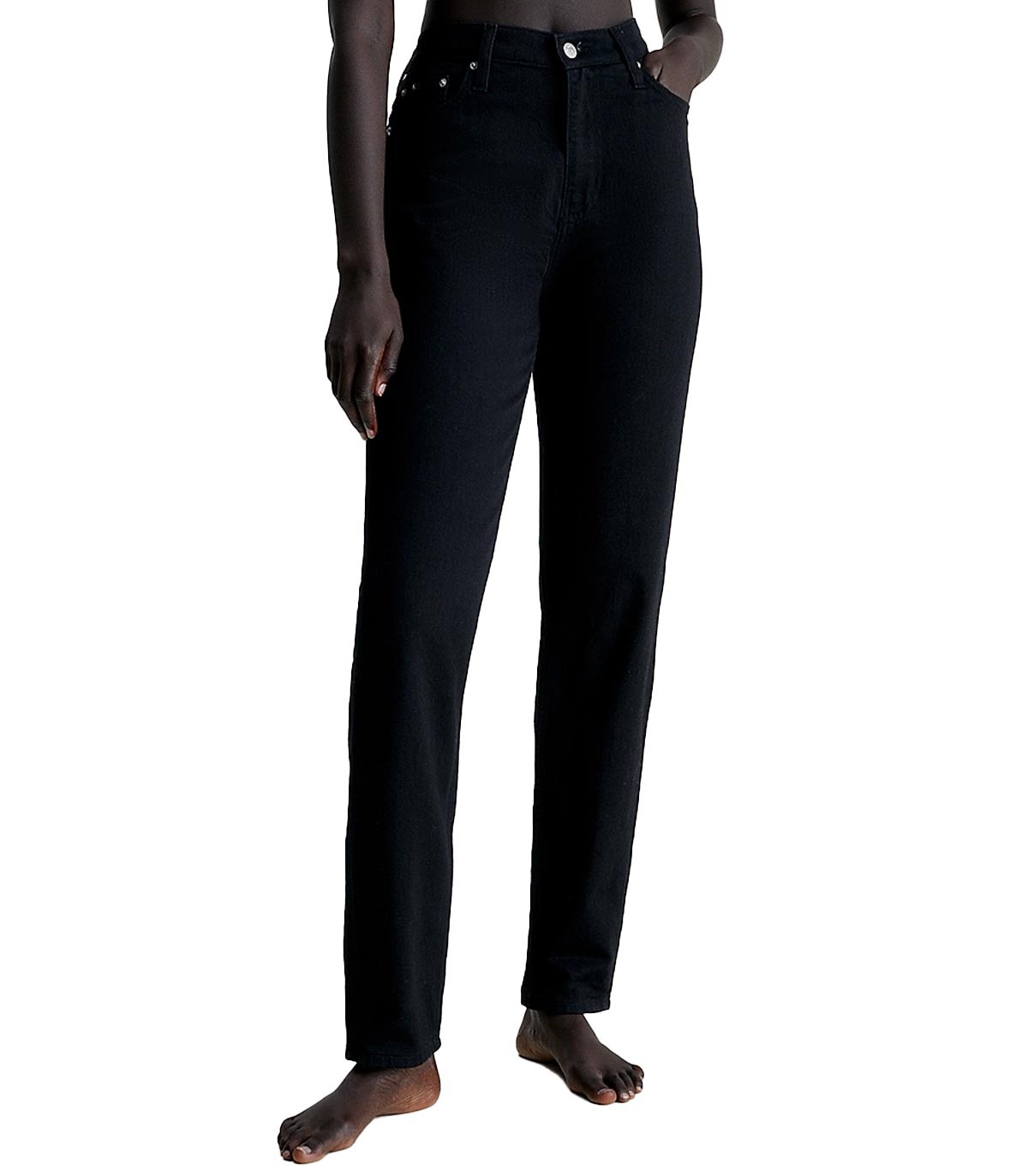 Calvin Klein - Pantalón High Rise Straight - Negro