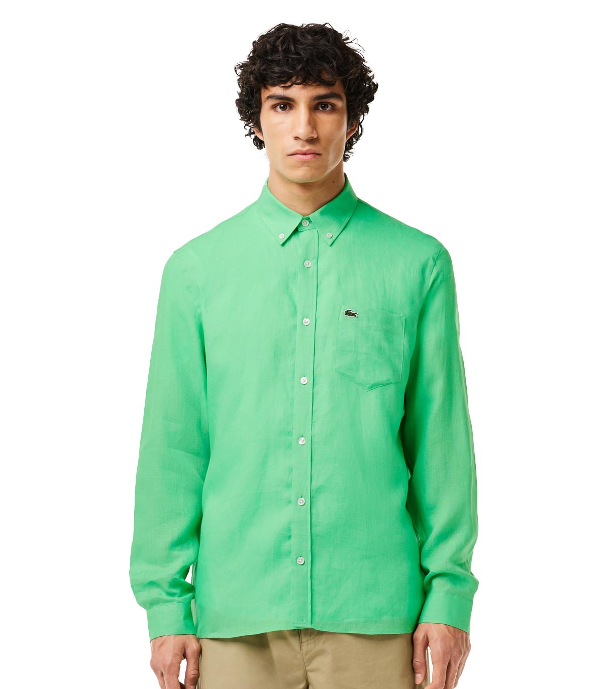 Lacoste - Camisa de Lino - Verde