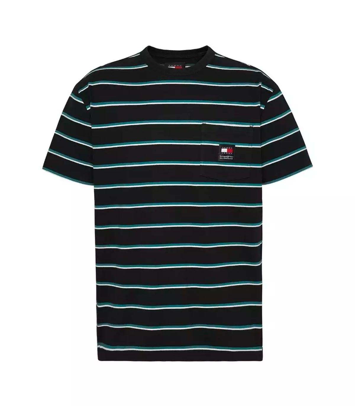 Tommy Jeans - Camiseta A Rayas - Negro