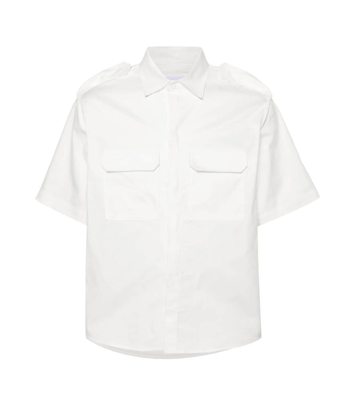 Neil Barrett - Camisa SS Loose Military Police - Blanco