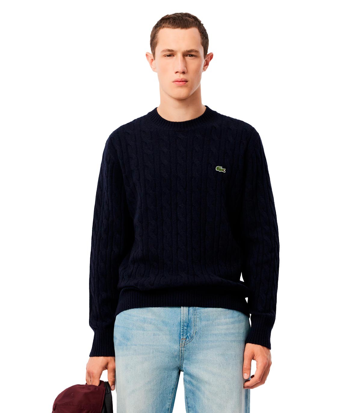 Lacoste - Jersey De Cuello Redondo y Logo - Marino