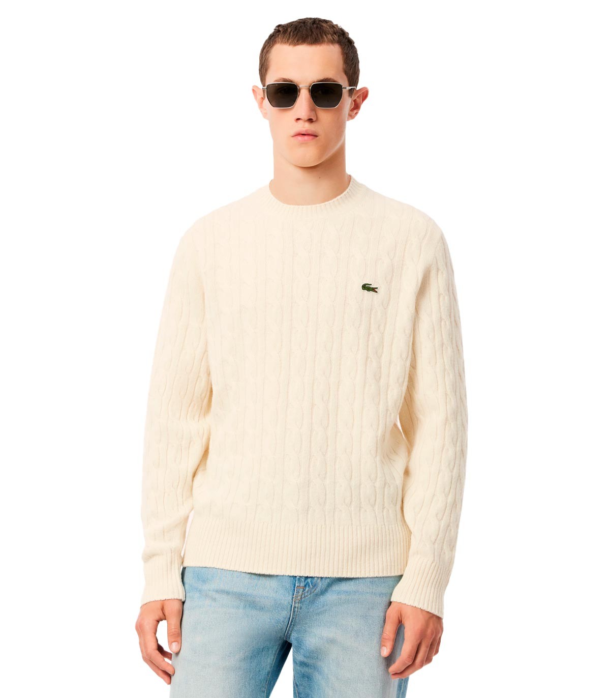 Lacoste - Jersey Con Cuello Redondo y Logo - Azul