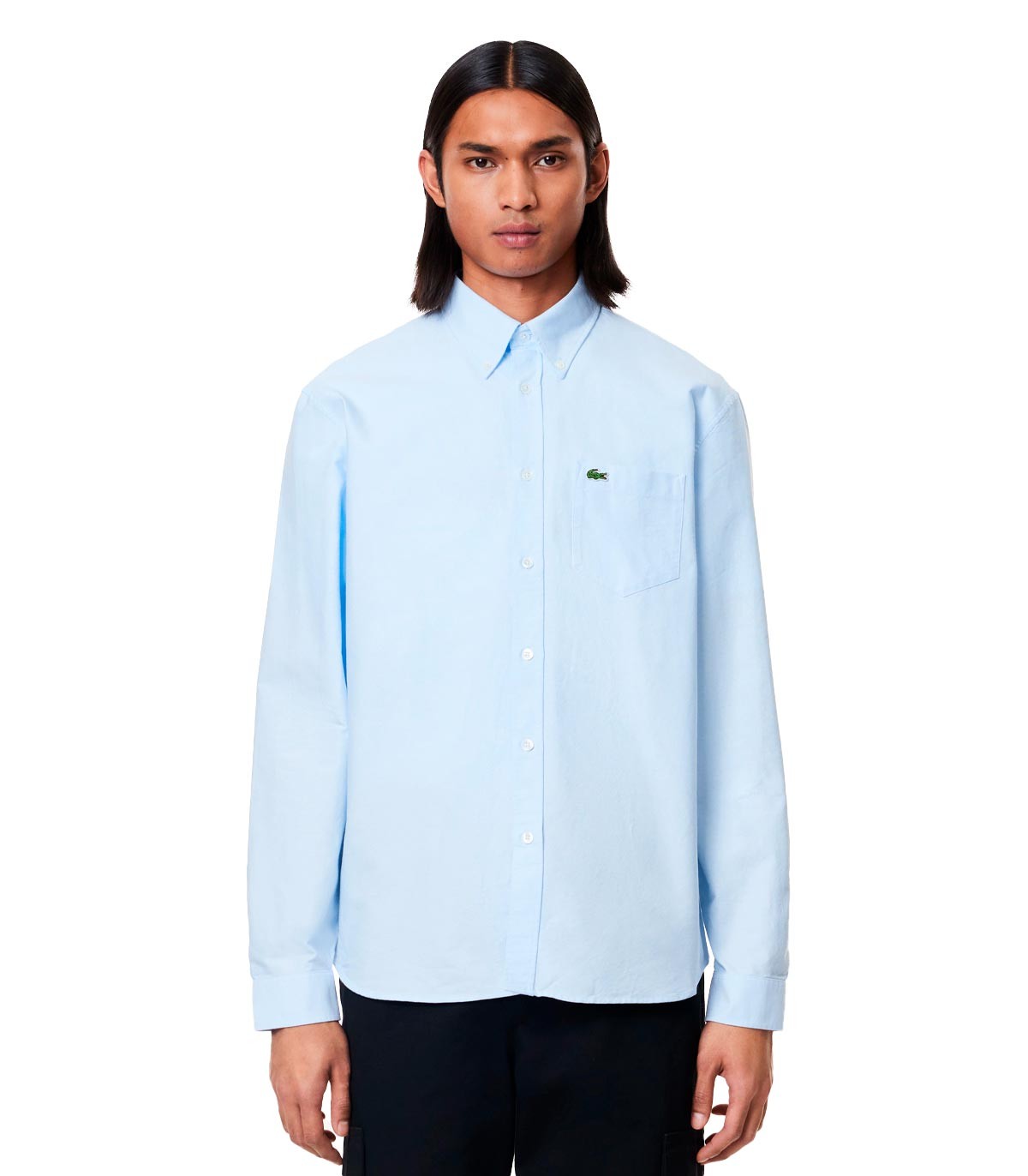 Lacoste - Camisa Lisa Con Logo - Blanco
