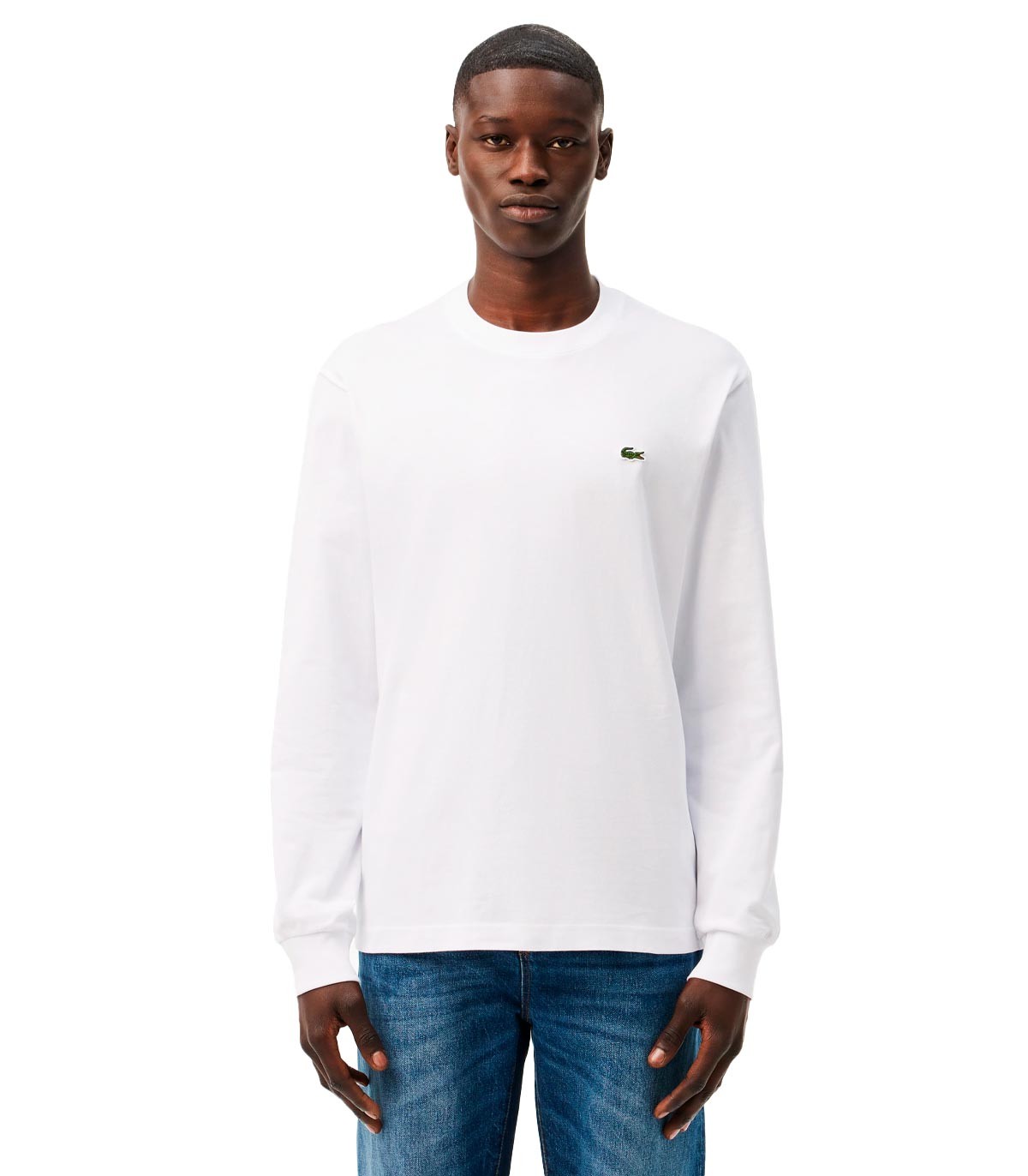 Lacoste - Camiseta De Manga Larga Con Logo - Blanco