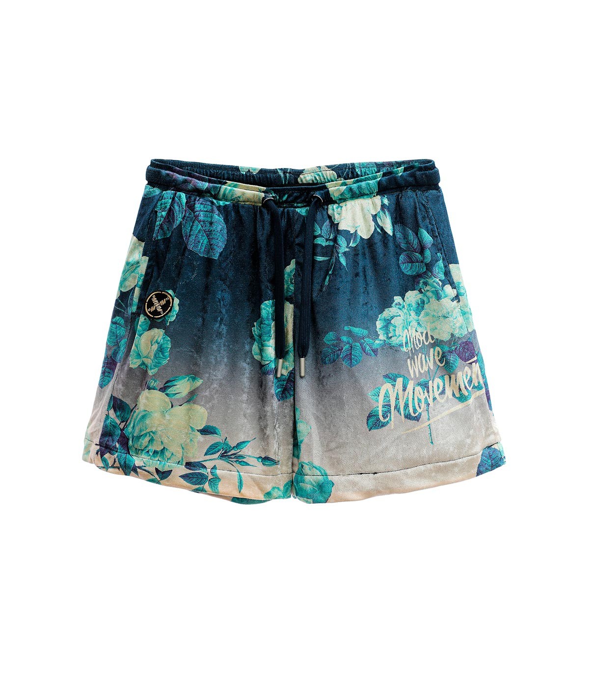 Mod Wave Movement - Pantalón Corto Floral - AZUL