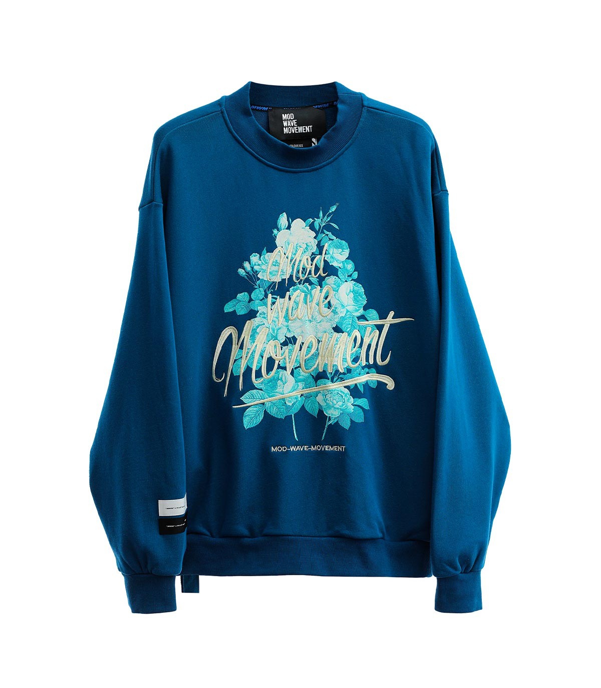 Mod Wave Movement - Sudadera Floral Print - AZUL