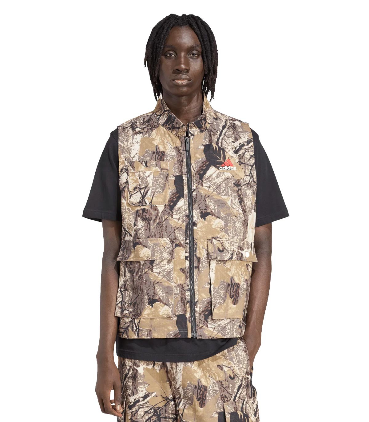 Adidas - Chaleco De Camuflaje Con Logo - MARRÓN
