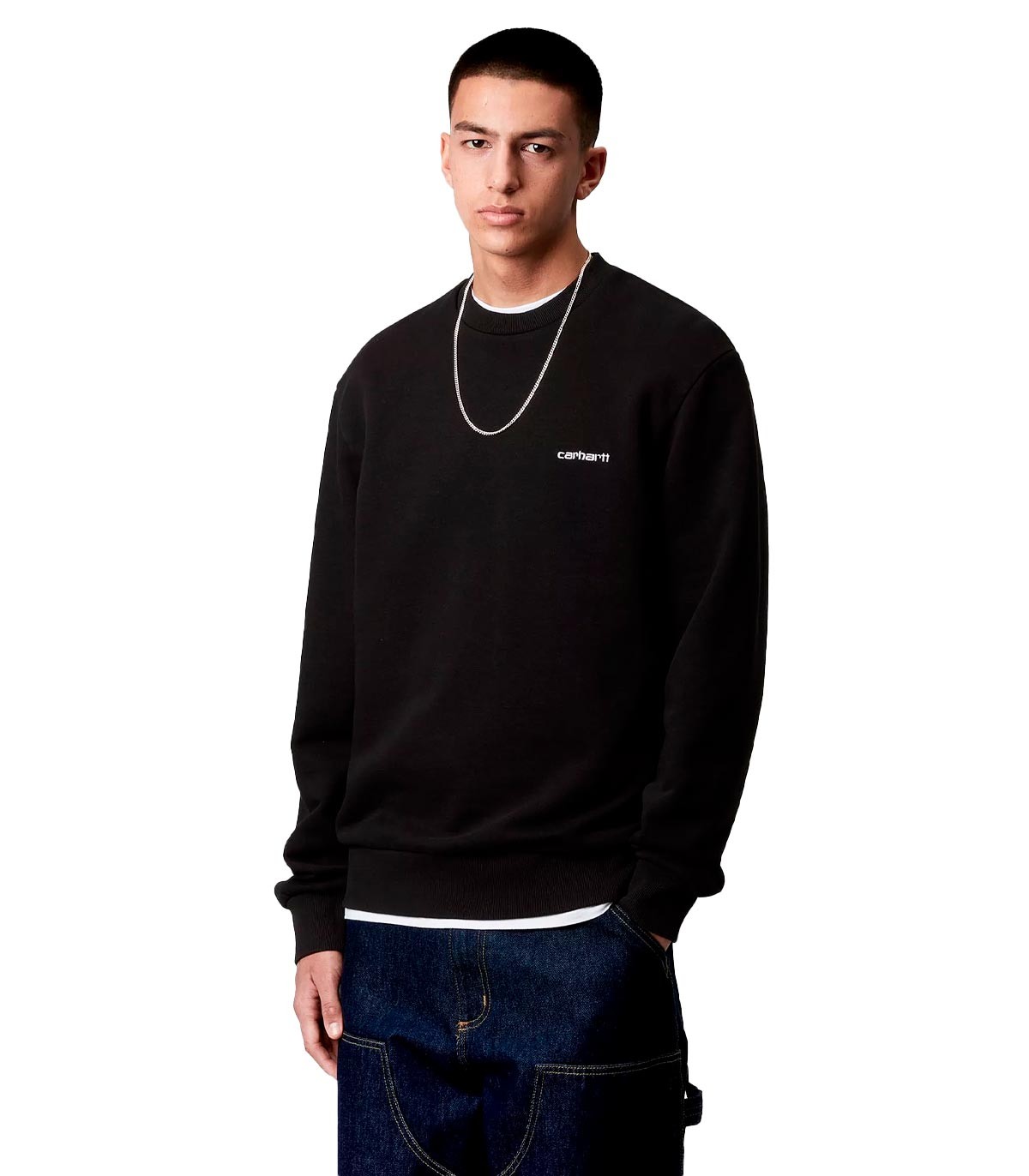 Carhartt Wip - Sudadera Script Embroidery - NEGRO