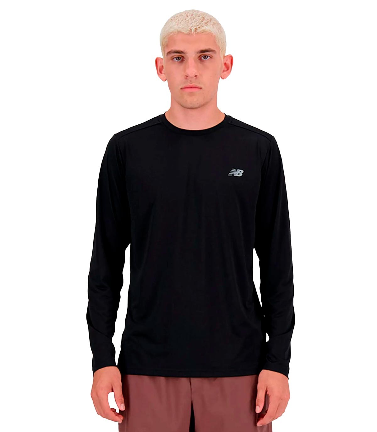 New Balance - Camisetas Sport Essentials Long Sle - NEGRO