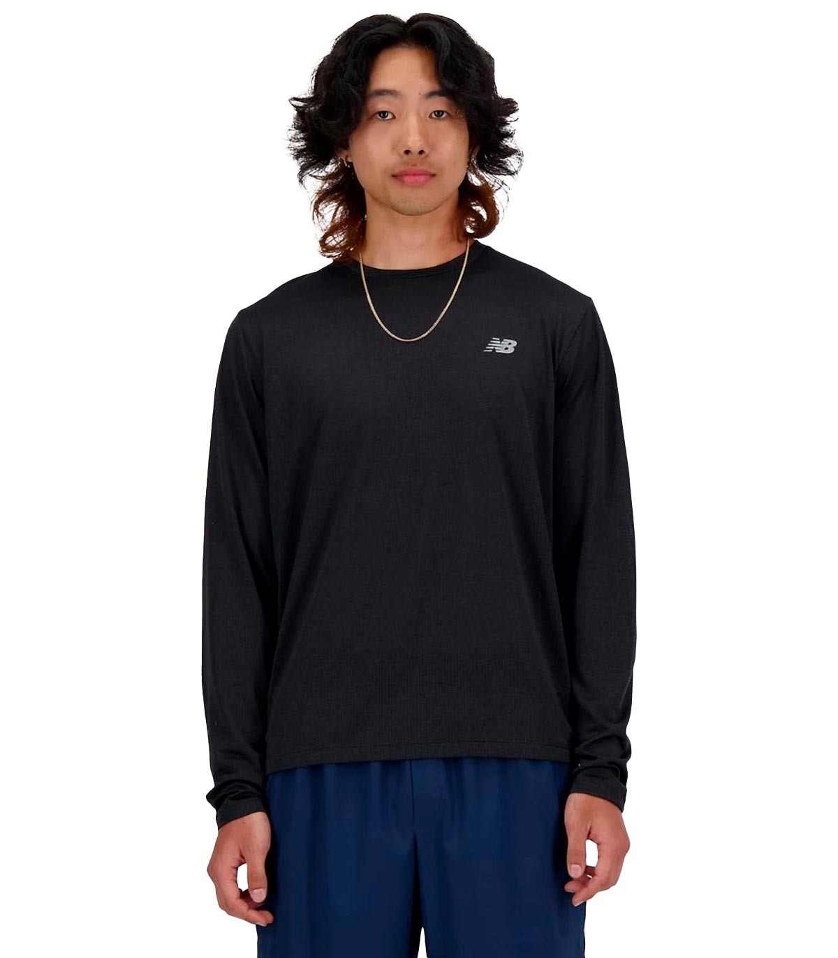 New Balance - Camiseta Athletics Long Sleeve - NEGRO