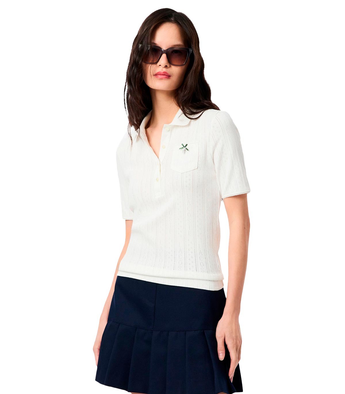 Lacoste - Polo De Pointelle De Corte Ajustado - MARINO