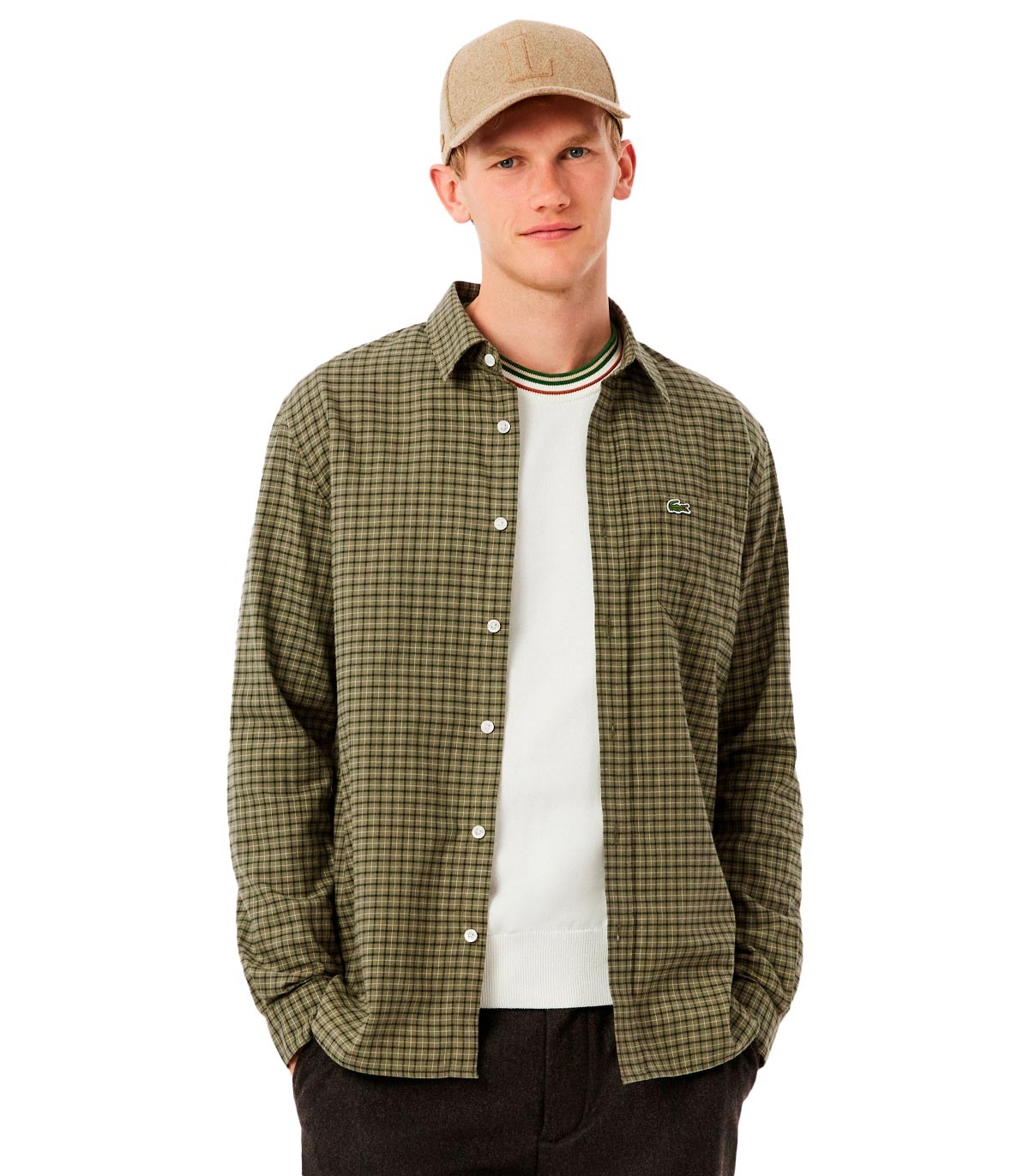 Lacoste - Camisa De Corte Regular - VERDE