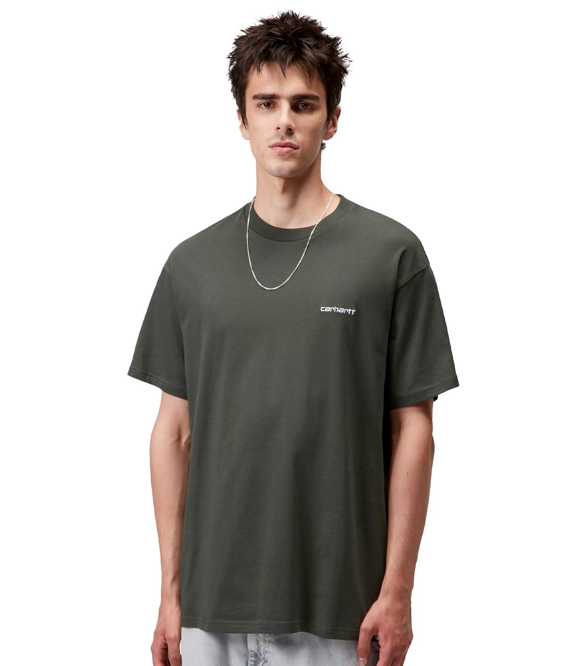 Carhartt WIP - Camiseta S/S Script Embroidery - VERDE