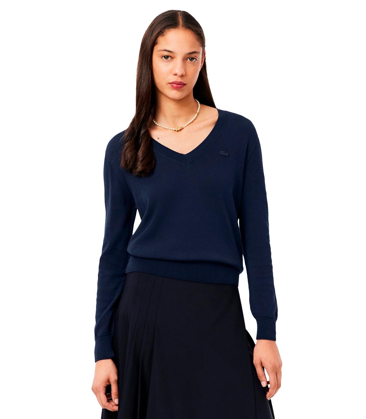 Lacoste - Jersey Con Cuello De Pico - MARINO