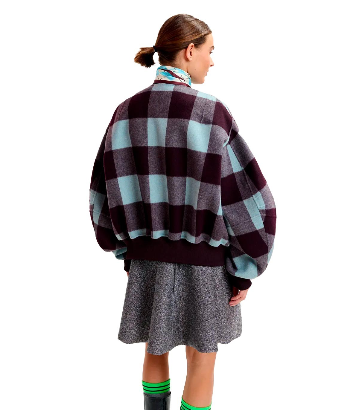 Essentiel Antwerp - Chaqueta Bomber De Lana A Cuadros