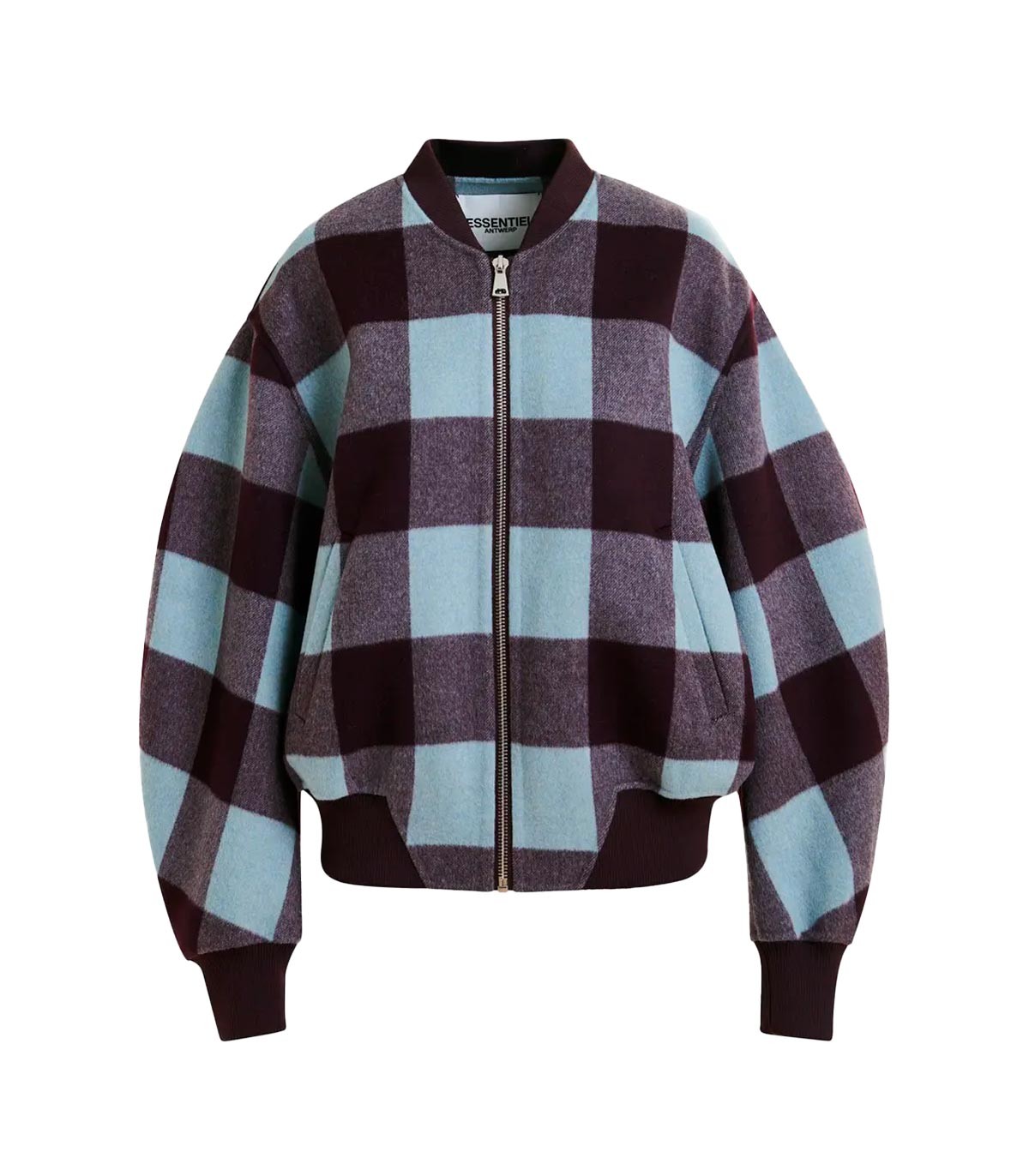 Essentiel Antwerp - Chaqueta Bomber De Lana A Cuadros